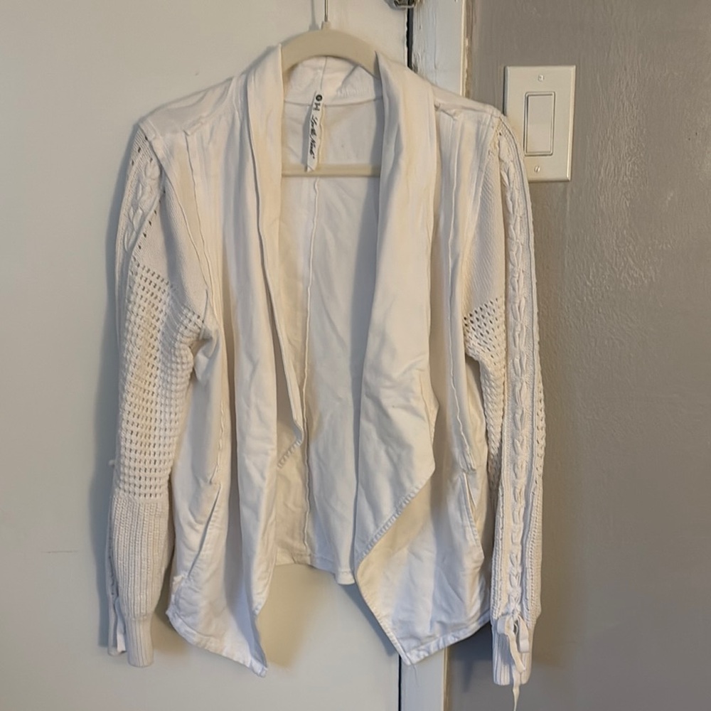 White Open Front Cardigan